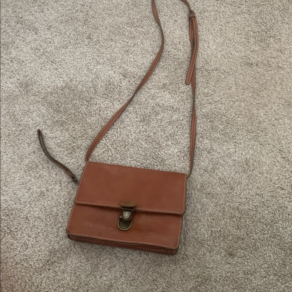 Patricia Nash Lanza Brown Leather Crossbody Purse Bag